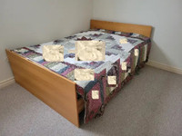 5 PCE-DOUBLE - BED FRAME, -Mattress--2 Table Lamps-FREE DELIVERY