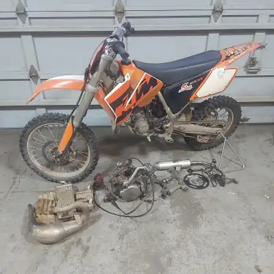 Selling a 2004 ktm 85 sx with a spare engine, muffler, rad,and electrical parts everything that is i...