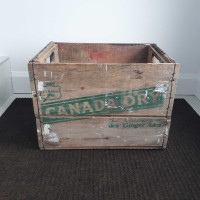 Caisse en bois vintage boisson gazeuse Canada Dry Ginger Ale