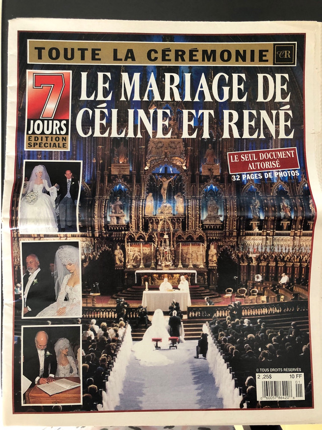 Magasine  7 jours 1994 Mariage Céline Dion René Angélil  dans Magazines  à Longueuil/Rive Sud