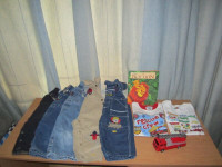 Kids Shirts, Pants with Suspender & Toys, QTY = 9