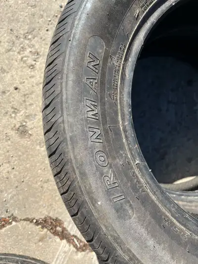 4 Ironman tires Bit of camber wear, still decent amount of tread left Would make a season or two. Ma...