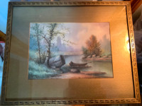 Antique/Vintage Watercolour Painting  by Artist W. Downs 