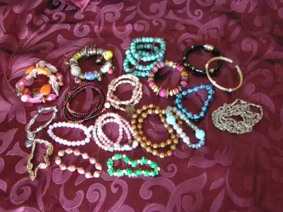 Variety of ethnic inspired jewelry - Middle eastern, Indian, Oriental. Bracelets and necklaces that...