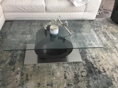 Like new modern glass top coffee table, View more