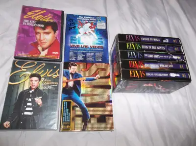 16 Elvis films on DVD...plus 5 more films on VHS (4 of the 5 still sealed)...see pics