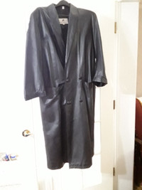 Ladies long leather coat