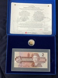 1996 $2 Proof Coin and Bank Note Set  -  $50