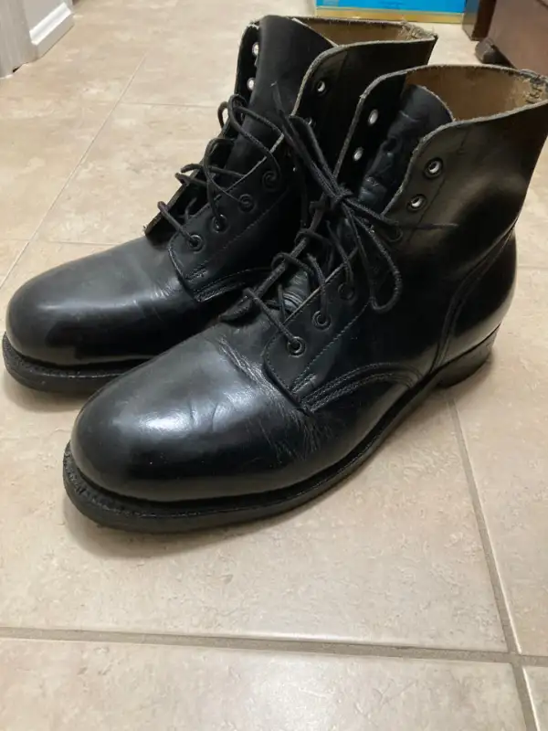 Mens Leather Boots - Military Army Police Dress Boots Size 10.5 in Men's Shoes in City of Toronto - Image 4