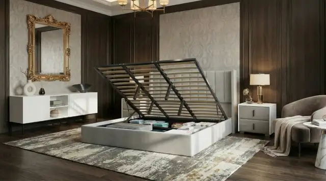 MAJOR SALE: Brand New Hydraulic Lift Up Storage Bed in Just $399 in Beds & Mattresses in Vancouver - Image 4