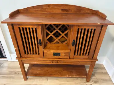 Rustic wooden bar cabinet, View more