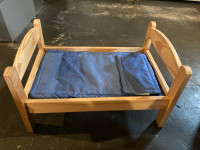 Doll bed and high chair ($15 each)