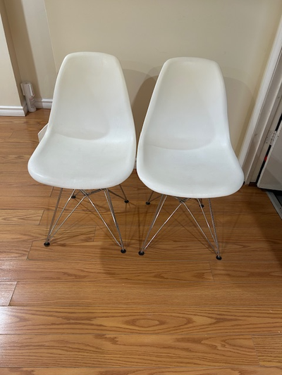 White Chair with Chrome Leg, View more