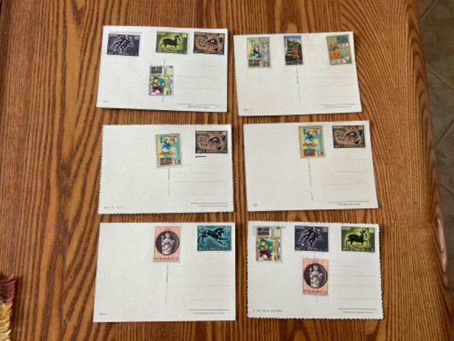 6 cartes de SAN MARINO NEUVES AFFRANCHIES DE 17 beaux timbres. dans Art et objets de collection  à Saint-Jean-sur-Richelieu - Image 2