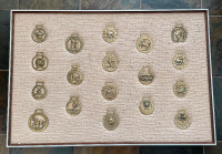 Framed Set of 18 Horse Brasses