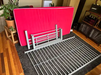 Twin Bed Frame (IKEA) and Mattress
