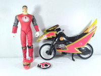 2003 Power Rangers Red Wind Tsunami Cycle with Ninja Ranger