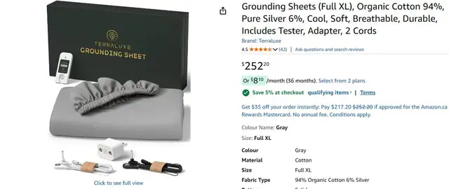 Terraluxe Grounding Bed Sheet (Cali King) in Bedding in City of Montréal - Image 3