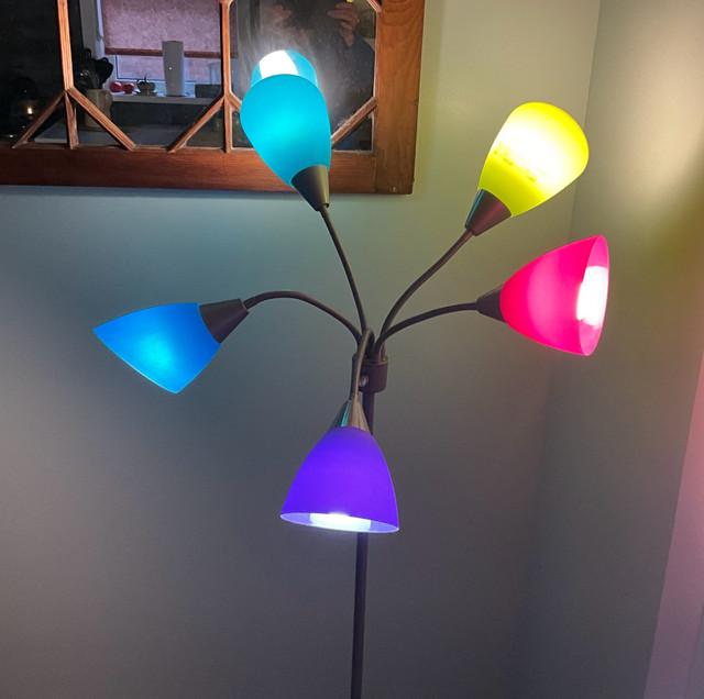 Vibrant Colourful 5-Light Medusa Style Gooseneck Floor Lamp in Indoor Lighting & Fans in Owen Sound - Image 3