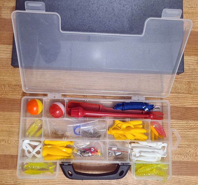 NEW - Fishing tackle box starter kit - hooks weights floats jigs in Fishing, Camping & Outdoors in London
