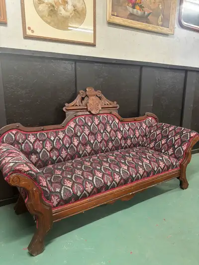 Antique Victorian Settee, View more