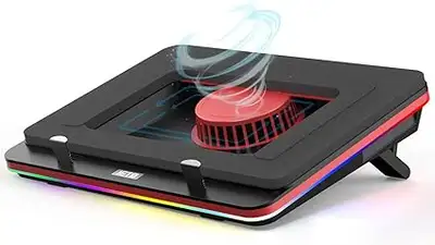 Powerful Turbo-Fan (4600 RPM) RGB Laptop Cooling Pad, View more