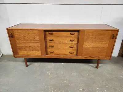 MID-CENTURY TEAK DANISH BUFFET/CREDENZA , View more