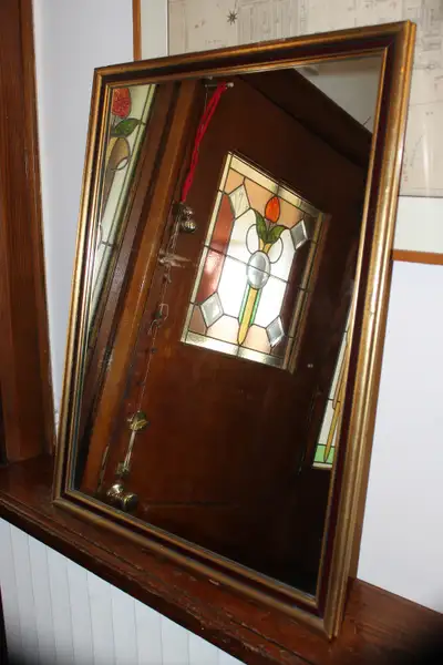 Vintage gilt and rich brown heirloom hallway mirror 25x33", View more