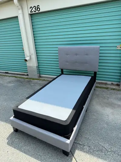 Twin Bed Frame and Boxspring (DELIVERY AVAILABLE)!!, View more