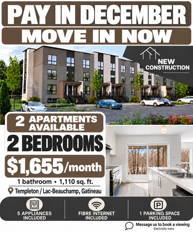 Brand-new 2-bedroom apartment for rent