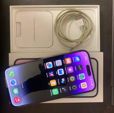 Excellent purple Apple iPhone 14 Pro Max 256GB with a triple-lens camera system. This device has a m...