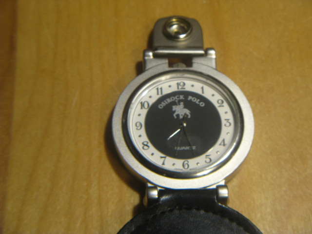 Vintage Polo Osirock Pocket Watch With Black Leather Belt Fob dans Bijoux et montres  à Trois-Rivières
