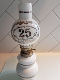 25th Wedding Anniversary Oil Lamp