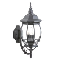 3-Light Black Outdoor Wall Lantern with Clear Bevelled Glass