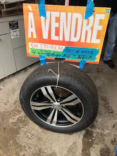 Pneus et jantes neuves mags de 16’ tu peux téléphoner le numéro est sur la photo et il se nomme Yvon