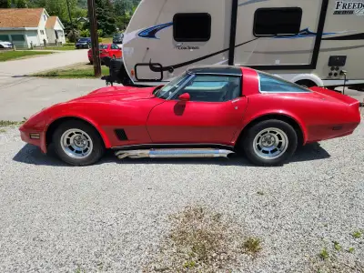 1980 Corvette, Red with Black T Tops, Body and paint in good shape, Comes with Car Cover, Runs and D...