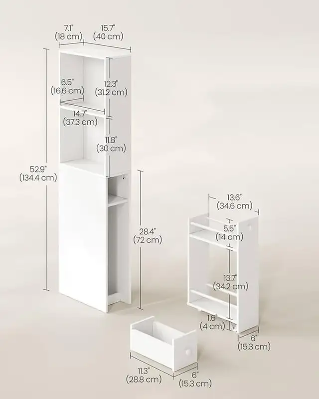 Tall Bathroom Cabinet, Slim Bathroom Storage Cabinet, Freestandi in Bathwares in Markham / York Region - Image 4