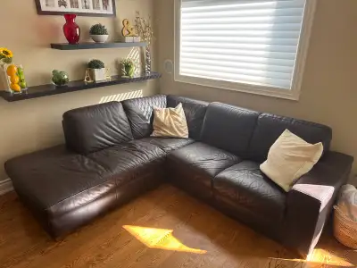 Natuzzi leather sectional, View more