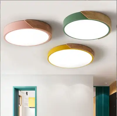 LED Round Simple Oak Ceiling Light  Modern Flush Mount Fixture, View more