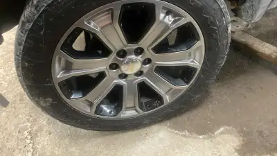 Tires have more than 85% tread left and wheels are perfect. Set of 4. Rated 3 peak snow tire