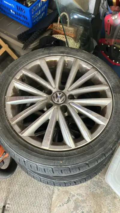 Came off a 2012 VW Jetta There are 4 17” rims with all season tires $500 for all 4