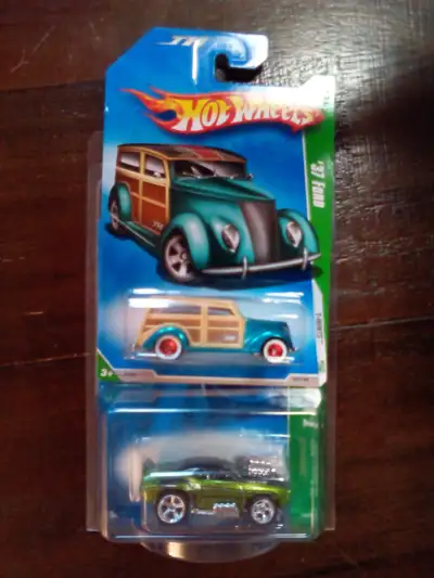 HotWheels Super Treasure Hunts. '37 Ford $60. 69 tooned Camaro Z28 in protecto Pac $80. All mint on...