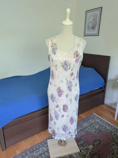 H&B Floral Beaded Dress and Matching Jacket Set, View more