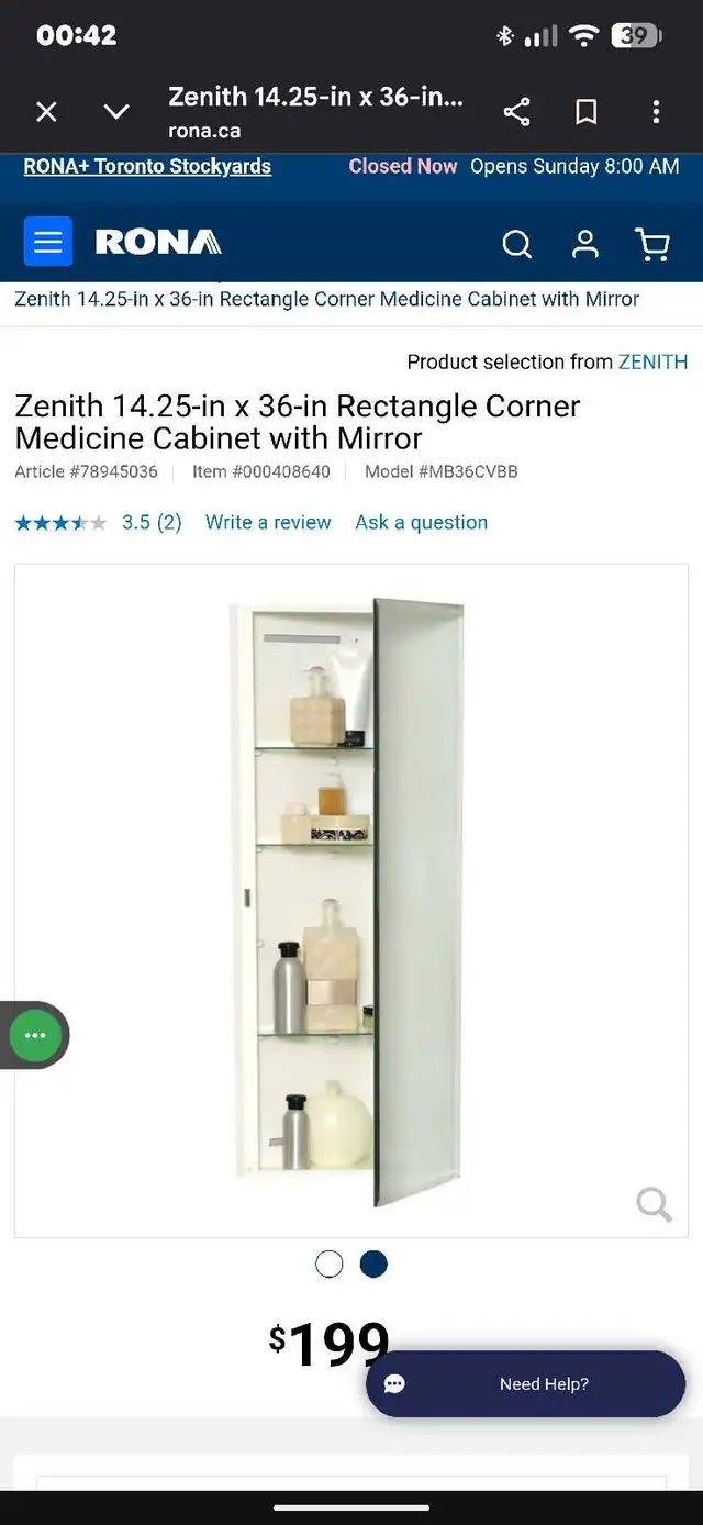  Corner  Cabinet with Mirror - New in Box