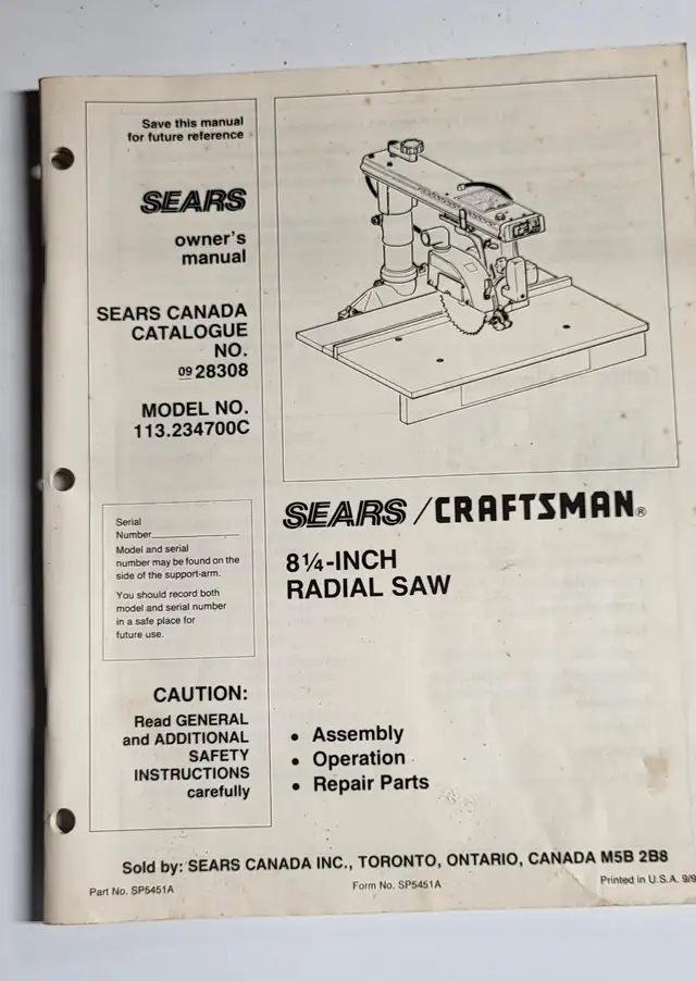 VINTAGE Craftsman Radio Arm Saw in Power Tools in Owen Sound - Image 6