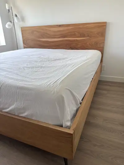 EQ3 King size acacia solid wood bed frame, View more