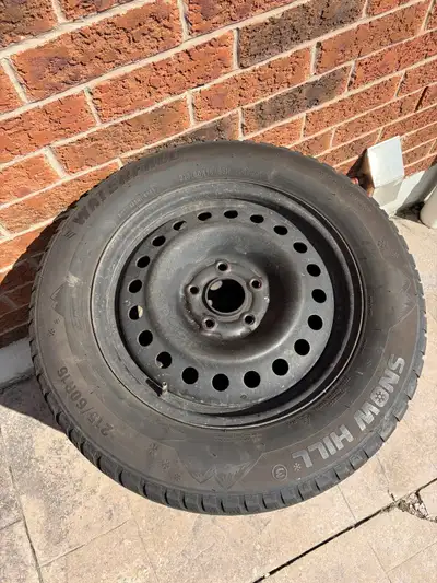 Great set of Waterfall Snow Hill winter tires. Four tires on steel rims. Size 215/60R16. Good tread...