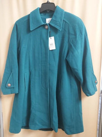 Greylin Women's Wool Blend Peacoat. Green, X-Small