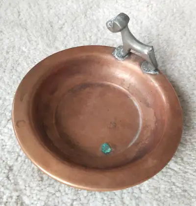 Vintage Flemish Copper BP Co. Copper Art Deco Ashtray, View more