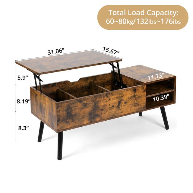 Lift-Top Coffee Table with Storage (without lift hinges) in Coffee Tables in Markham / York Region - Image 4
